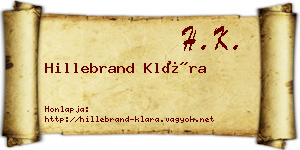 Hillebrand Klára névjegykártya
